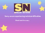 A technical difficulties screen after the channle been launched.