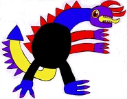 Gloonorusk, a Heartless-looking Kaiju/Giant Monster that can speak who is also a Renamed, Recooked, Redesigned, Revamped and Rebooted Triple Fusion Dance of Brichiham, Trisanio and Daiklyerius and as well as her being based on Godzilla's Shin Godzilla incarnation and SpaceGodzilla.