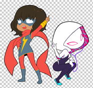Chibi Spider-Gwen and Kamala Khan / Ms. Marvel