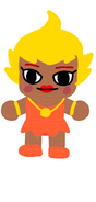 Hottie, Carter's aunt and Kaiden and Gabriel's mother figure, with a short dress and red-orange shoes