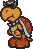 A Koopa Troopa (with red shell and shades)'s idle battle sprite from Paper Mario.