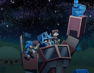 Optimus with Sonic the Hedgehog, Sally Acorn and Elias Acorn