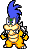 Larry Koopa's idle battle sprite from Mario & Luigi: Superstar Saga.