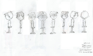 Cody Carpenter model sheet (Cody in different standing positions)