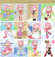Amy Rose outfits and variants DeviantArt