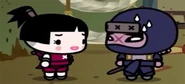 Tobe making a shy face at Chief in the episode Evil Love.