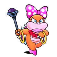Wendy O. Koopa in her Super Mario Bros. 3 appearance, holding a magic wand.
