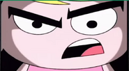 Close-up on Mandy's face