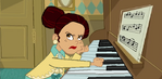 Tom and Jerry The Legend of Frosty the Snowman- Sara Simple annoyingly plays on a piano (2)