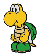 A Koopa Troopa's sprite from Paper Mario: The Origami King.