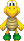 An overworld sprite of a Koopa Troopa from Mario & Luigi: Paper Jam.
