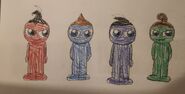 Tall Goon Minions with black and brown hair.