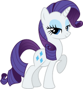 Rarity is one of the six deuteragonists of the movie as a member of the Mane Six. Tabitha St. Germain reprises her voice.