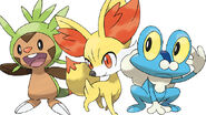 Chespin, Fennekin and Froakie