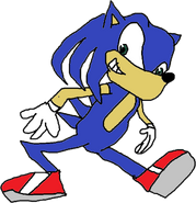 Sonic from the Hanna-Barbera's show Sonic the Blue Hedgehog