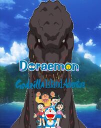 Doraemon godzilla island adventure poster by steveirwinfan96-dafrvne