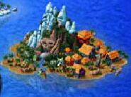 The N. Sanity Island in the concept art for Crash Bandicoot 2: Cortex Strikes Back.