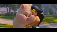 Wonder Woman and her pet pig PB