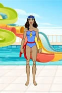 Concept art of Kamala Khan / Ms. Marvel wearing her swimsuit in Comic Con Incorporated