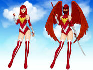 Concept of Mary Jane as Red Falcon in Marvel's Red Falcon