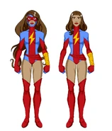 Kamala Khan / Ms. Marvel as she appears in Sonic and Marvel Superheroes: Multiverse Speedstorm and Marvel Girl Power