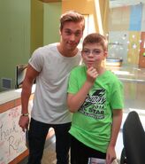 Austin North with a fan