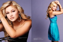 Olivia holt photoshoot girl vs. monster blue and black dress