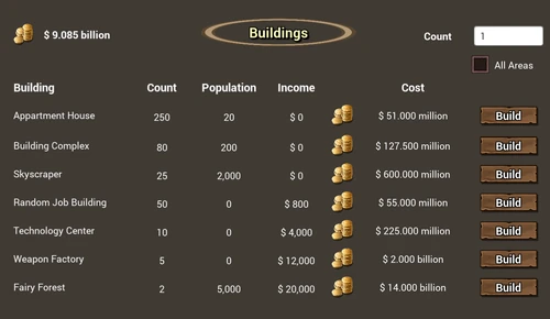 's original buildings quantity