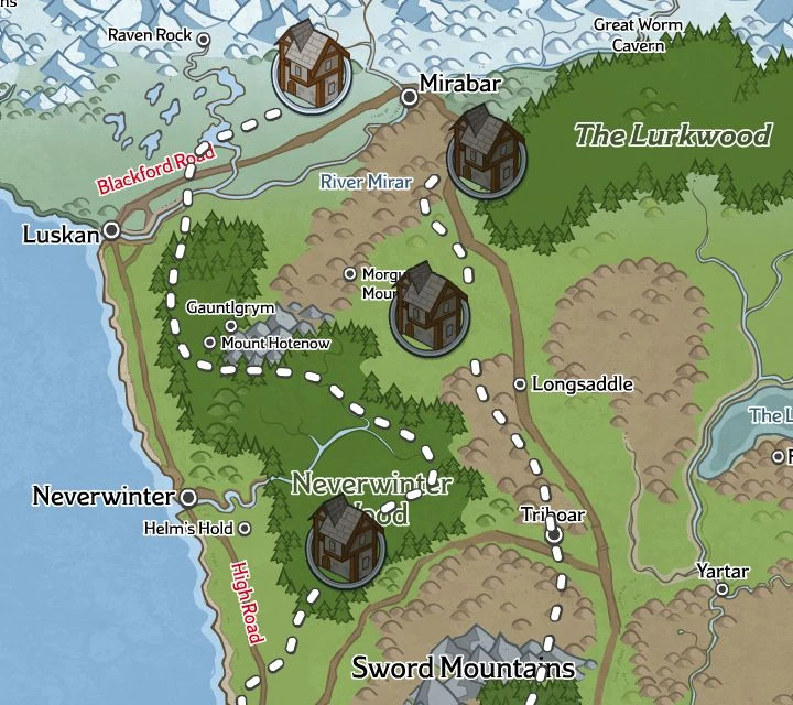 Forgotten Realms Full World Map Spine Of The World - Idle Champions Of The Forgotten Realms Wiki