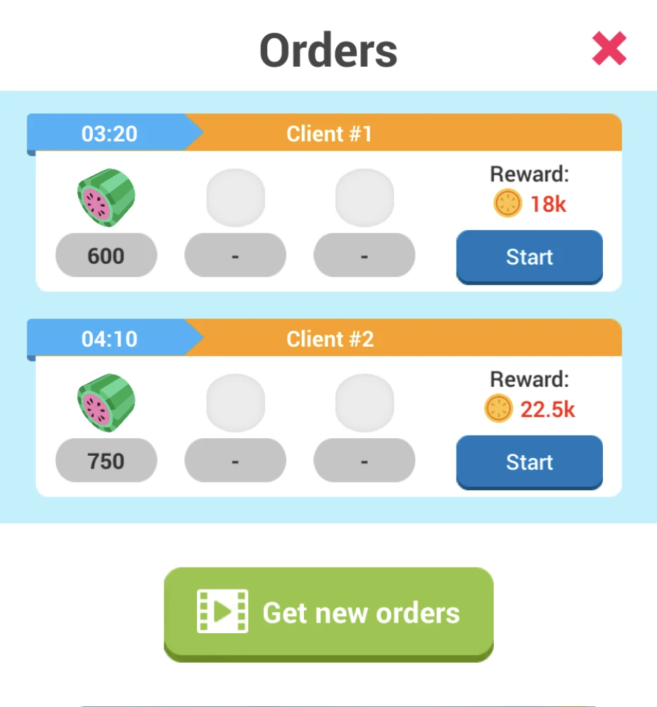 Orders Idle Slice and Dice Wiki Fandom