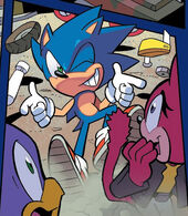 Sonic playfully boasting