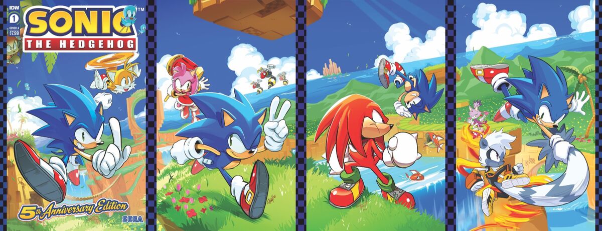 Sonic the Hedgehog 5th Anniversary #1, Select Covers