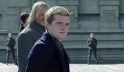 Peeta podczas egzekucji Snowa