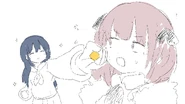 Pinedrop girl shoving a pinedrop candy into Ada's face