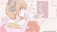 'The pink queen' Momo ☆3 card, which features Predation and Non-Predation girl from iyowa's 2024 April 1st joke "Pajamy in wonderland gacha"