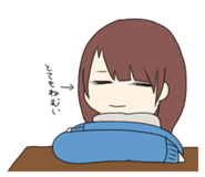 Shuumatsu no Otenki girl's ‘とてもねむい/very sleepy' line sticker from iyowa girls collection 1