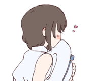 Uwagaki's line sticker from iyowa girls 7