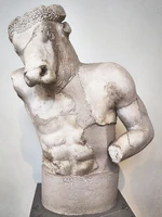 s61 / Minotaur / Minotaurus - A mythical creature portrayed during classical antiquity with the head and tail of a bull and the body of a man or, a being "part man and part bull".  He dwelt at the center of the Labyrinth, an elaborate maze-like construction designed by Daedalus and Icarus.