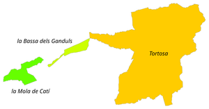 Mapa dels enclavaments de Tortosa
