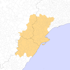 Extensió municipal de les comarques centrals dels Països Catalans
