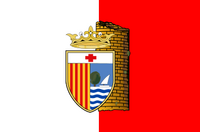 Bandera de l'Ametlla de Mar (amb escut).svg