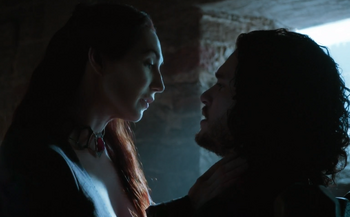 Jon snow and melisandre 5x03