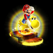 Mario riding Bulb Yoshi in Super Mario Galaxy 2