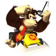 DK breaks his kart in Mario kart DS
