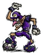 Waluigi in Super Mario Strikers