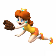 Daisy sliding in Mario Superstar Baseball