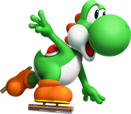 Ice Skateing Yoshi in Mario & Sonic at the Olympic Winter Games