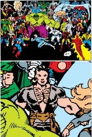 Cougar cameo in a wax museum of super-heroes from Avengers West Coast #64 (November 1990)