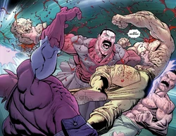 Thragg decapitates Thaedus, avenging Argall's death.