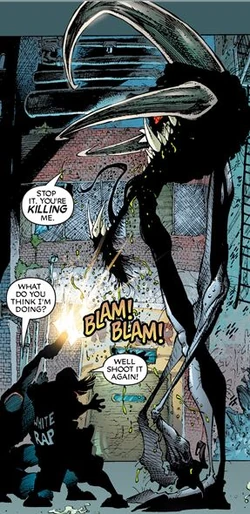 Violator looms over normal sized men.